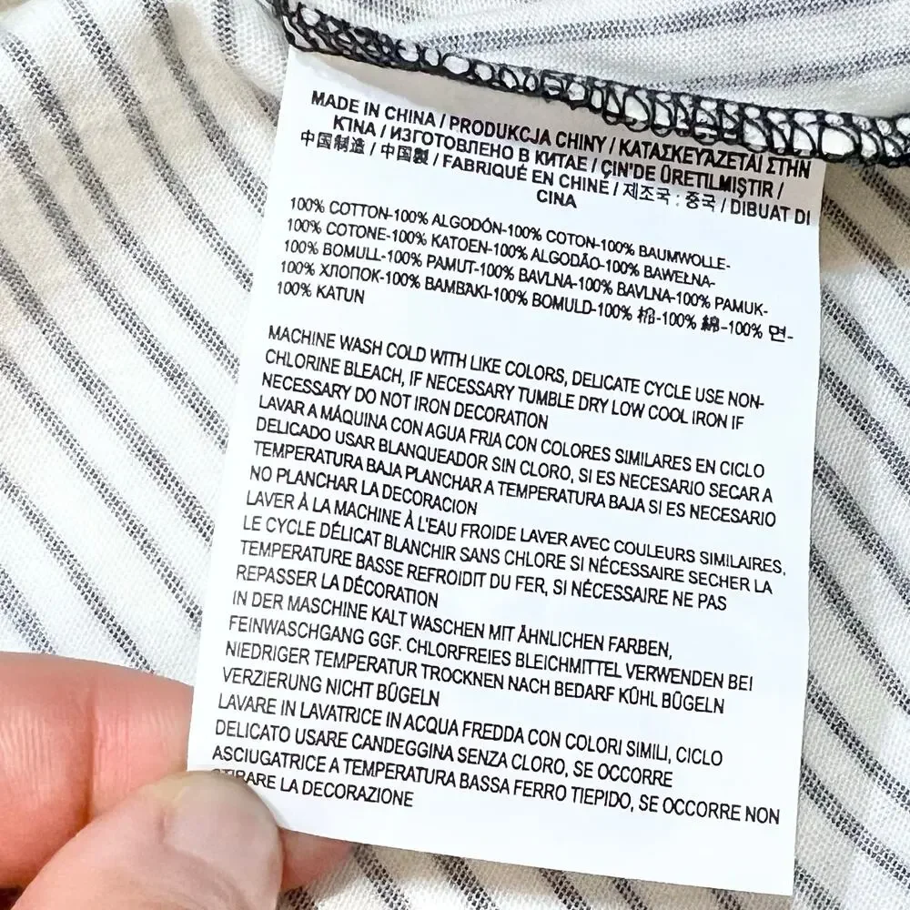 Vans Babydoll Mini Dress White & Black Striped Women Small T Shirt New with Tags - Picture 5 of 6